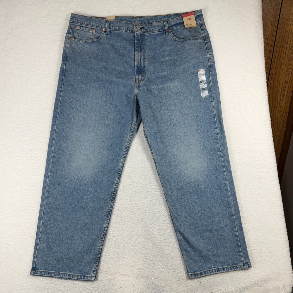 Levi's 550 Men's Relaxed Fit 48x30 Tapered Jeans Blue Light Wash Big & Tall NWT
